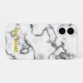 Ontwerp met wit marmer - iPhone 16 hoesje (Achterkant horizontaal)