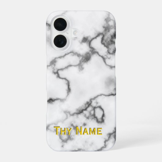 Ontwerp met wit marmer - iPhone 16 hoesje (Achterkant)