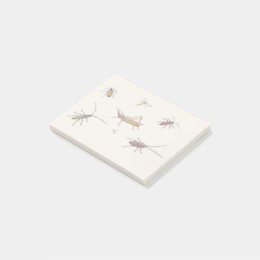  ontwerp met zeven verschillende insecten post-it® notes (Schuin)