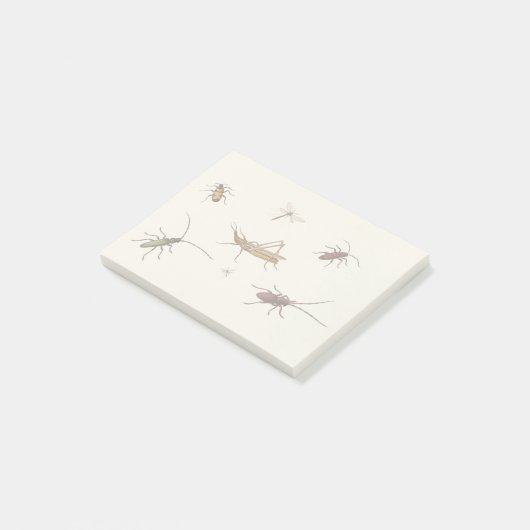  ontwerp met zeven verschillende insecten post-it® notes (Schuin)
