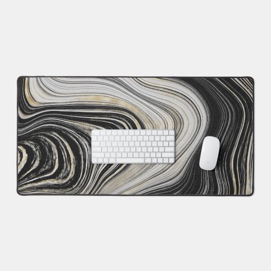 Ontwerp met zwart en goudgrijs bureaumat (Keyboard & Muis)