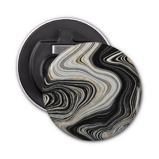 Ontwerp met zwart en goudgrijs button flesopener (Voorkant)