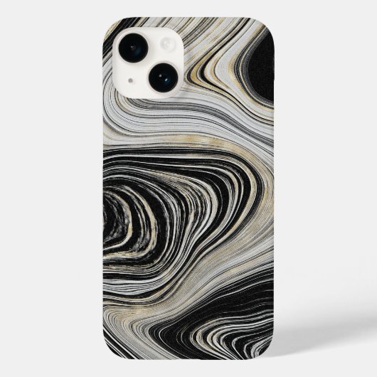 Ontwerp met zwart en goudgrijs Case-Mate iPhone case (Achterkant)