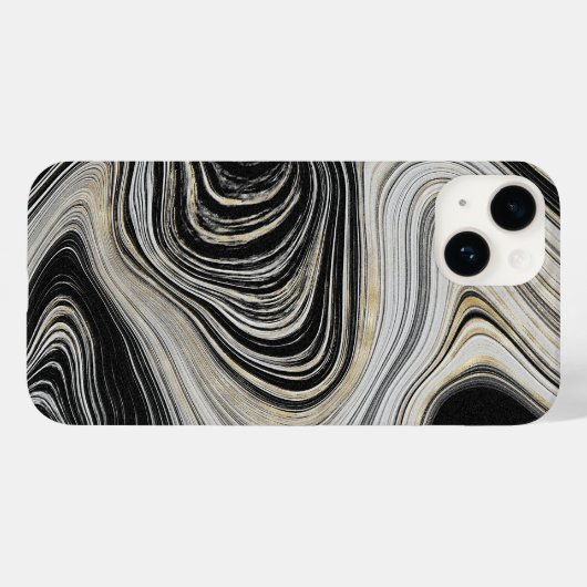 Ontwerp met zwart en goudgrijs Case-Mate iPhone case (Achterkant (horizontaal))