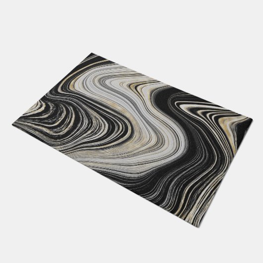Ontwerp met zwart en goudgrijs deurmat (Schuin)