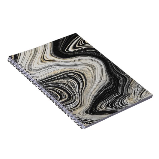 Ontwerp met zwart en goudgrijs notitieboek (Rechterzijde)