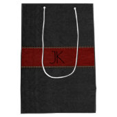Ontwerp met zwart en rood leder medium cadeauzakje (Achterkant)