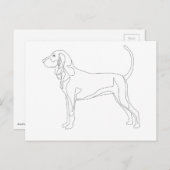 Ontwerp met zwart en tan Coonhound Ready naar kleu Briefkaart (Voorkant / Achterkant)