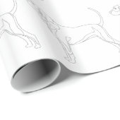 Ontwerp met zwart en tan Coonhound Ready naar kleu Cadeaupapier (Rol Hoek)