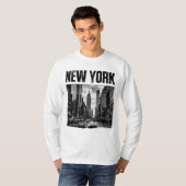 Ontwerp met zwart-wit afbeelding van New York T-shirt (Voorkant volledig)