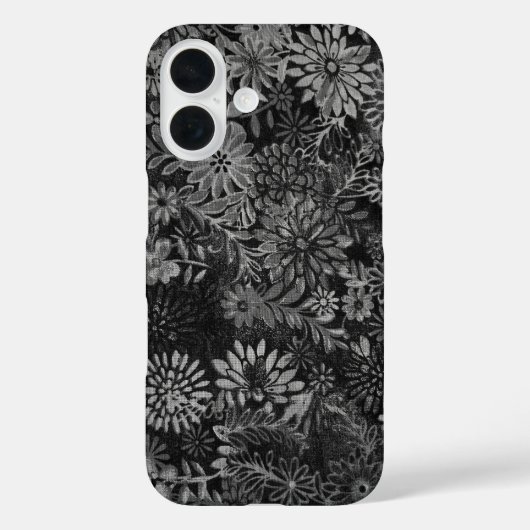 ontwerp met zwarte en grijze bloem Case-Mate iPhone case (Achterkant)