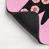 Ontwerp met zwarte en roze vlinder muismat (Hoek)