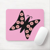 Ontwerp met zwarte en roze vlinder muismat (Met muis)