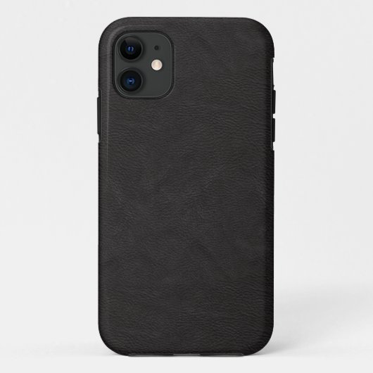 Ontwerp met zwarte lederen matte Case-Mate iPhone case (Achterkant)