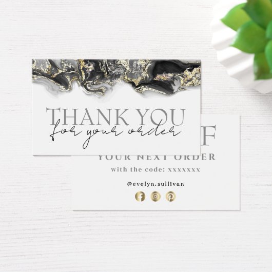 ontwerp met zwarte marmering dankzij de kortingska visitekaartje (Bureau)