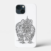 Ontwerp met zwarte rhino