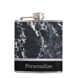 Ontwerp met zwarte tapeloon voor classy heupfles