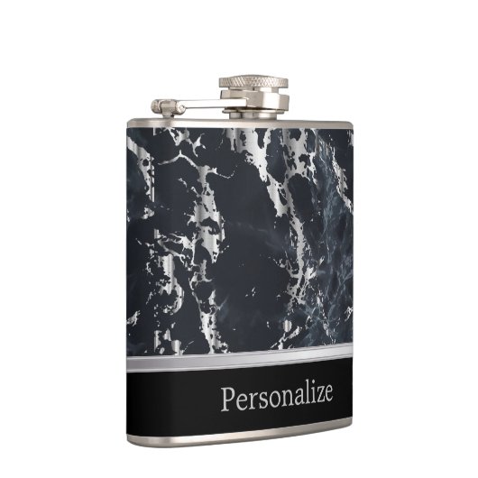 Ontwerp met zwarte tapeloon voor classy heupfles (Rechts)