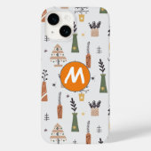 ontwerp monogrammen initiaal pijnboomboom Case-Mate iPhone case (Achterkant)
