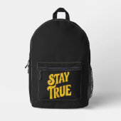 Ontwerp Motivering 'Stay True' in Goud met structu Bedrukte Rugzak (Voorkant)