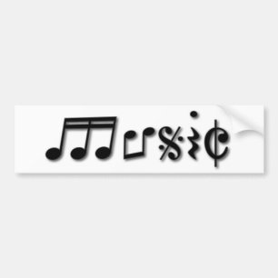 Ontwerp muziektekst bumpersticker