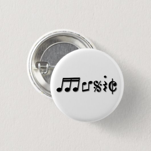 Ontwerp muziektekst ronde button 3,2 cm (Voorkant /achterkant)