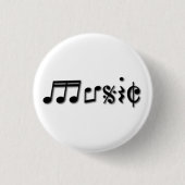 Ontwerp muziektekst ronde button 3,2 cm (Voorkant)