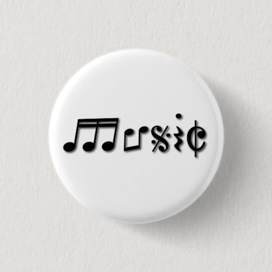 Ontwerp muziektekst ronde button 3,2 cm (Voorkant)