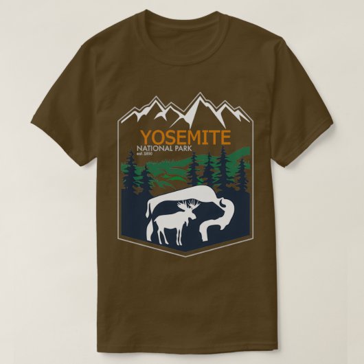 Ontwerp nationaal park Yosemite 1 T-shirt (Design voorkant)