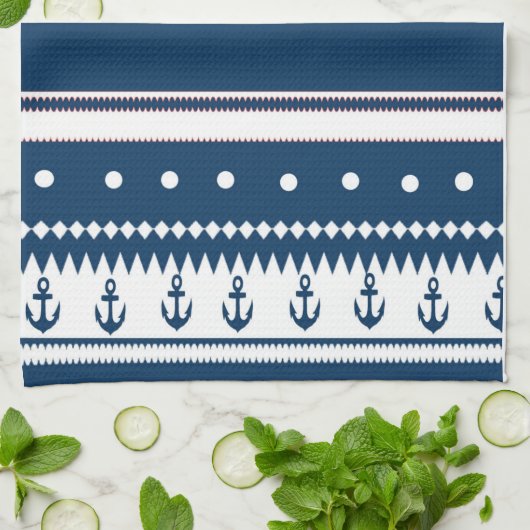 Ontwerp nautisch theedoek (Gevouwen)