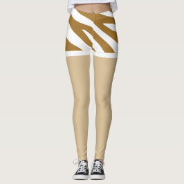  ontwerp nep shorts Bruin en wit Leggings