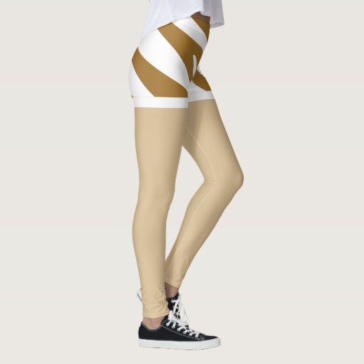  ontwerp nep shorts Bruin en wit Leggings (Rechts)