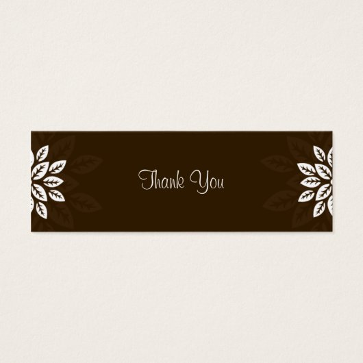 Ontwerp No.3 Dank u Gift Label - CHOCOLATE Mini Visitekaartjes (Voorkant)