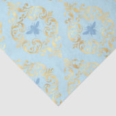 Ontwerp nr. 5 van de reeks Blauwe en Goudbijen Tissuepapier (Detail)