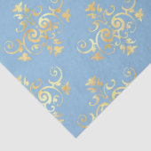 Ontwerp nr. 7 van de blauwe en gouden bijenreeks tissuepapier (Detail)