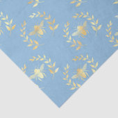 Ontwerp nr. 9 van de blauwe en gouden bijenreeks tissuepapier (Detail)