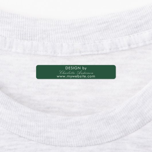 Ontwerp op naam emerald green script business labels (Aangebracht)