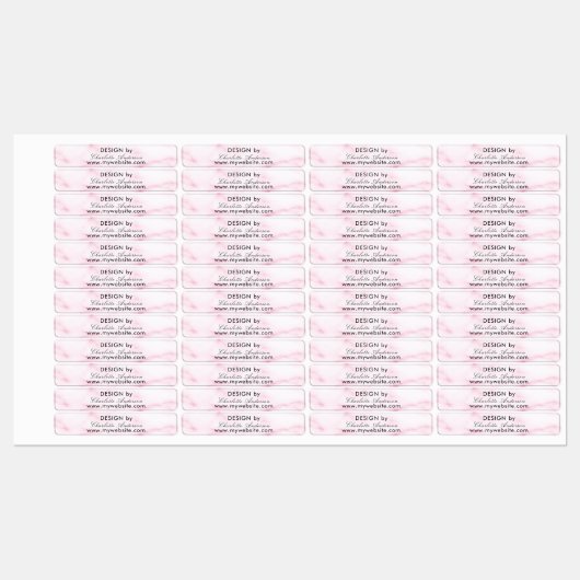 Ontwerp op naam: wazig roze marmer labels (Vel)