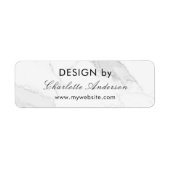 Ontwerp op naam wit grijs marmer etiket (Voorkant)