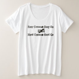 Ontwerp over eenvoudig werk en Relatie voor hard w Grote Maat T-shirt
