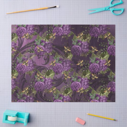 Ontwerp Paarse bijenreeks 14 Tissuepapier (Craft)