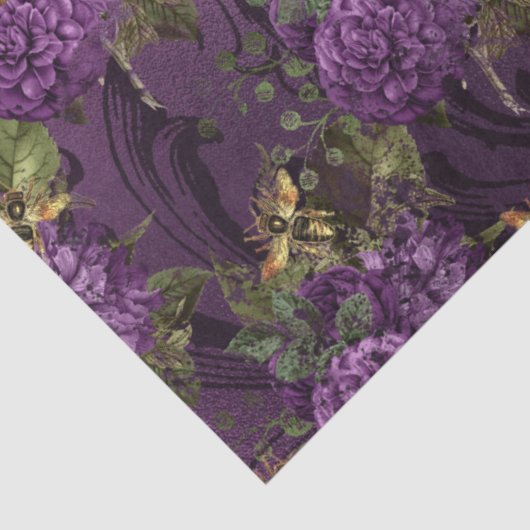 Ontwerp Paarse bijenreeks 14 Tissuepapier (Detail)