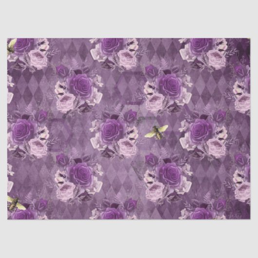 Ontwerp Paarse bijenreeks 17 Tissuepapier (Voorkant)