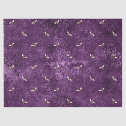 Ontwerp Paarse bijenreeks 18 Tissuepapier (Voorkant)