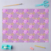 Ontwerp Paarse en Gold Floral-reeks 15 Tissuepapier (Craft)