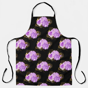 Ontwerp Paarse en Gold Floral-reeks 18 Schort