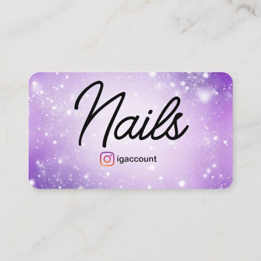 Ontwerp Paarse Professionele Kaart QR Code Nail Te Visitekaartje (Achterkant)