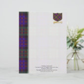 Ontwerp-papier van Macdonald tartan Briefhoofd Sjabloon (Staand voorkant)