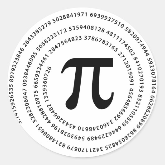 Ontwerp pi-nummer ronde sticker (Voorkant)