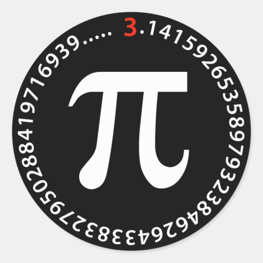 Ontwerp pi-nummer ronde sticker (Voorkant)
